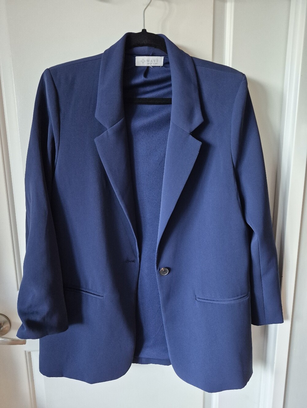 Wayf Navy Single-Button Women's Blazer